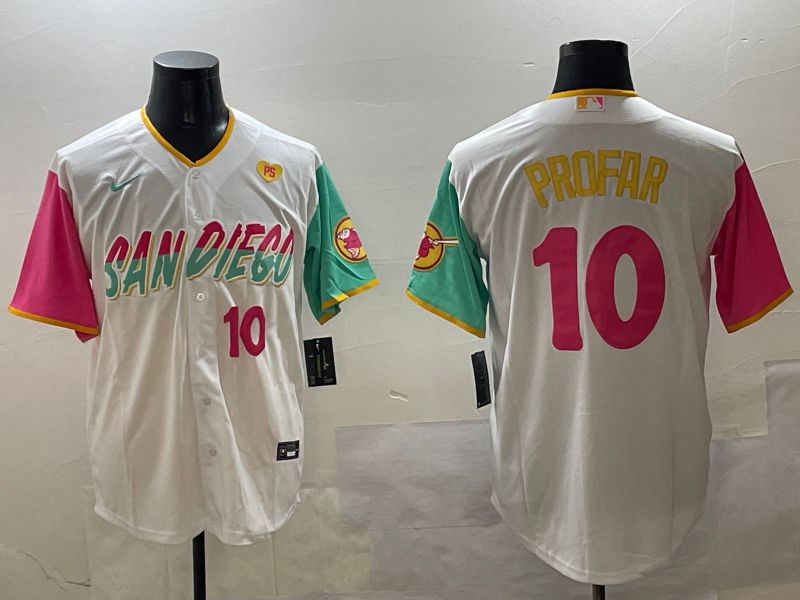 Men San Diego Padres #10 Profar White City Edition 2025 Nike MLB Jersey style 11->san diego padres->MLB Jersey